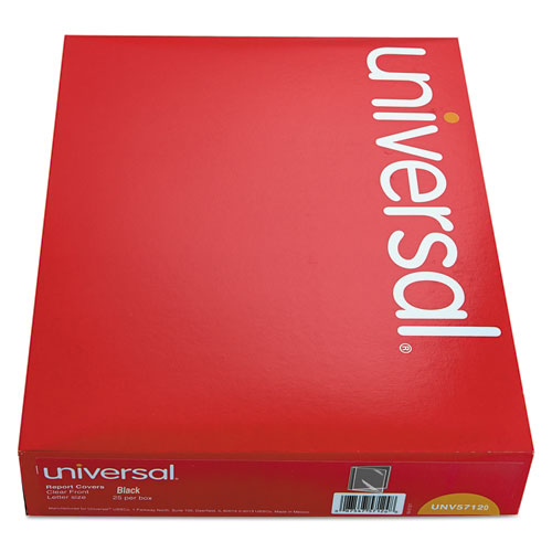 Universal® Clear Front Report Cover, Prong Fastener, 0.5" Capacity, 8.5 X 11, Clear-black, 25-box freeshipping - TVN Wholesale
