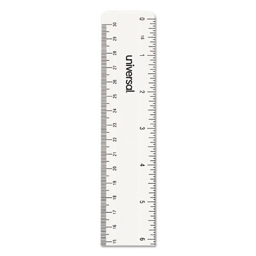 Universal® Clear Plastic Ruler, Standard-metric, 12" Long, Clear freeshipping - TVN Wholesale