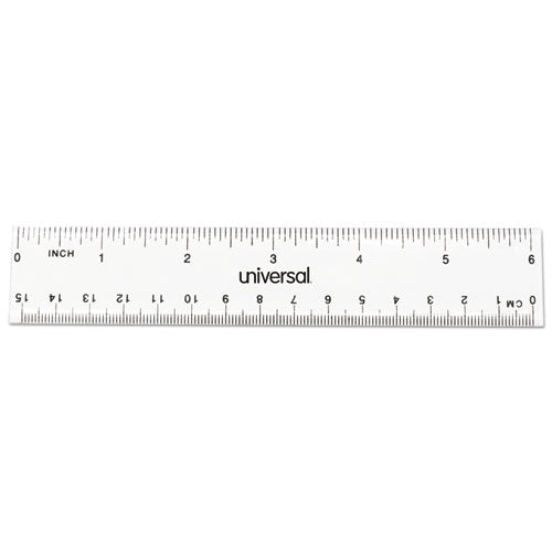 Universal® Clear Plastic Ruler, Standard-metric, 6" Long, Clear, 2-pack freeshipping - TVN Wholesale