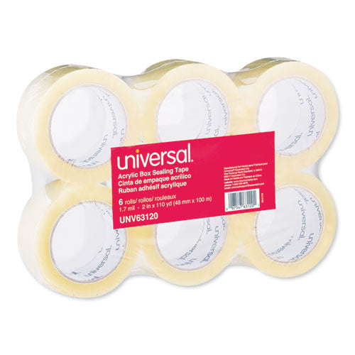 Universal® Deluxe General-purpose Acrylic Box Sealing Tape, 3" Core, 1.88" X 110 Yds, Clear, 6-pack freeshipping - TVN Wholesale