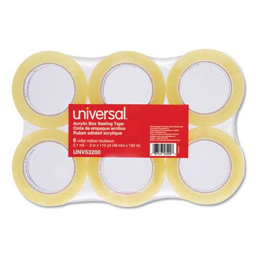 Universal® Deluxe General-purpose Acrylic Box Sealing Tape, 3" Core, 1.88" X 110 Yds, Clear, 6-pack freeshipping - TVN Wholesale