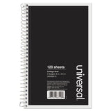 Universal® Wirebound Notebook, 3 Subject, Medium-college Rule, Black Cover, 9.5 X 6, 120 Sheets freeshipping - TVN Wholesale