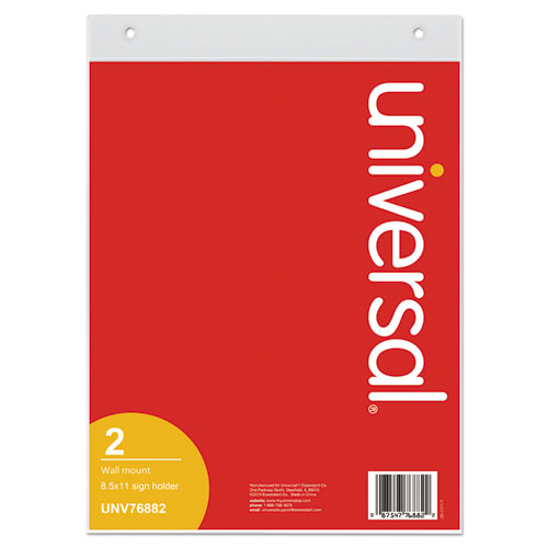 Universal® Wall Mount Sign Holder, 8 1-2" X 11", Vertical, Clear freeshipping - TVN Wholesale