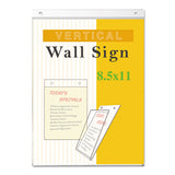Universal® Wall Mount Sign Holder, 8 1-2" X 11", Vertical, Clear freeshipping - TVN Wholesale