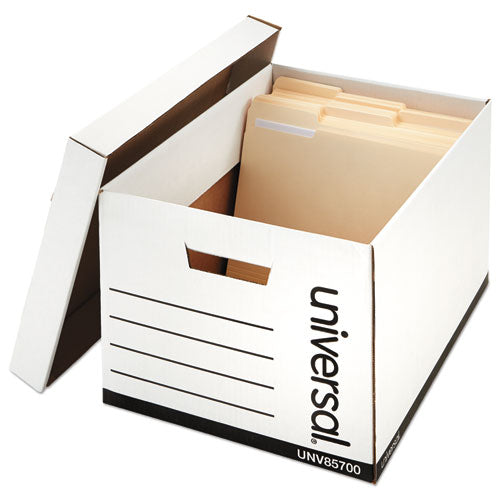Universal® Medium-duty Lift-off Lid Boxes, Letter-legal Files, 12" X 15" X 10", White, 12-carton freeshipping - TVN Wholesale