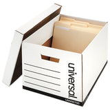 Universal® Medium-duty Lift-off Lid Boxes, Letter-legal Files, 12" X 15" X 10", White, 12-carton freeshipping - TVN Wholesale