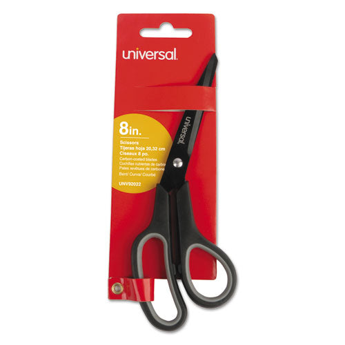 Universal® Industrial Carbon Blade Scissors, 8" Long, 3.5" Cut Length, Black-gray Offset Handle freeshipping - TVN Wholesale