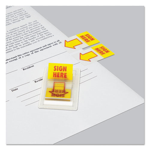 Universal® Arrow Page Flags, "sign Here", Yellow-red, 2 Dispensers Of 50 Flags-pack freeshipping - TVN Wholesale