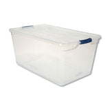Rubbermaid® Clever Store Basic Latch-lid Container, 95 Qt, 17.75" X 29" X 13.25", Clear freeshipping - TVN Wholesale