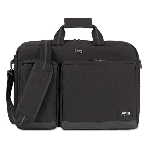 Solo Urban Hybrid Briefcase, 5" X 17.25" X 17.24", Polyester, Black freeshipping - TVN Wholesale
