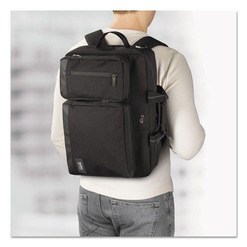 Solo Urban Hybrid Briefcase, 5" X 17.25" X 17.24", Polyester, Black freeshipping - TVN Wholesale