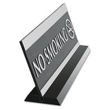 Headline® Sign Century Series Office Sign, No Smoking, 9 X 3, Black-silver freeshipping - TVN Wholesale
