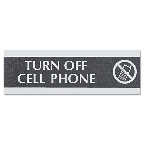 Headline® Sign Century Series Office Sign, Office, 9 X 3, Black-silver freeshipping - TVN Wholesale
