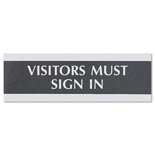 Headline® Sign Century Series Office Sign, Office, 9 X 3, Black-silver freeshipping - TVN Wholesale