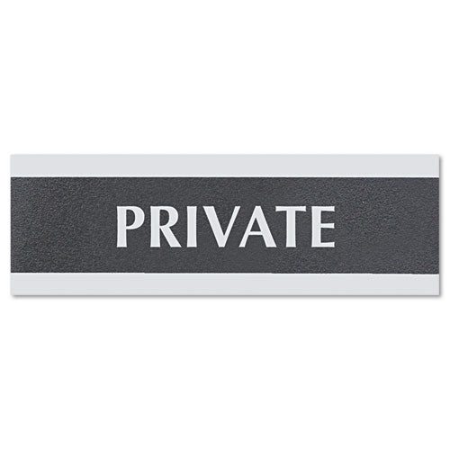 Headline® Sign Century Series Office Sign, Visitors Must Sign In, 9 X 3, Black-silver freeshipping - TVN Wholesale