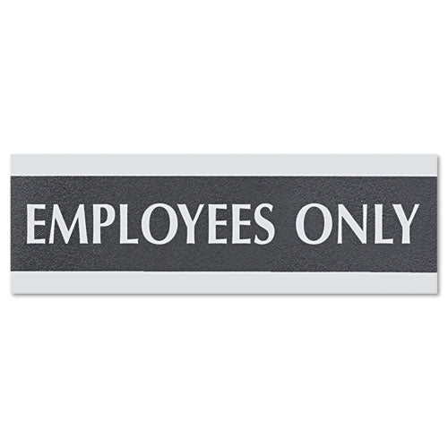 Headline® Sign Century Series Office Sign, Visitors Must Sign In, 9 X 3, Black-silver freeshipping - TVN Wholesale