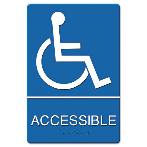Headline® Sign Ada Sign, Restroom-wheelchair Accessible Tactile Symbol, Molded Plastic, 6 X 9 freeshipping - TVN Wholesale