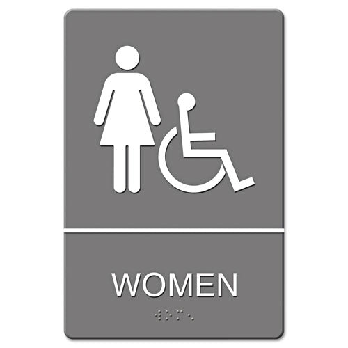 Headline® Sign Ada Sign, Men Restroom Wheelchair Accessible Symbol, Molded Plastic, 6 X 9, Gray freeshipping - TVN Wholesale