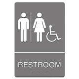 Headline® Sign Ada Sign, Men Restroom Wheelchair Accessible Symbol, Molded Plastic, 6 X 9, Gray freeshipping - TVN Wholesale