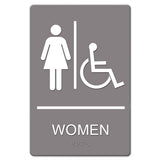 Headline® Sign Ada Sign, Men Restroom Wheelchair Accessible Symbol, Molded Plastic, 6 X 9, Gray freeshipping - TVN Wholesale