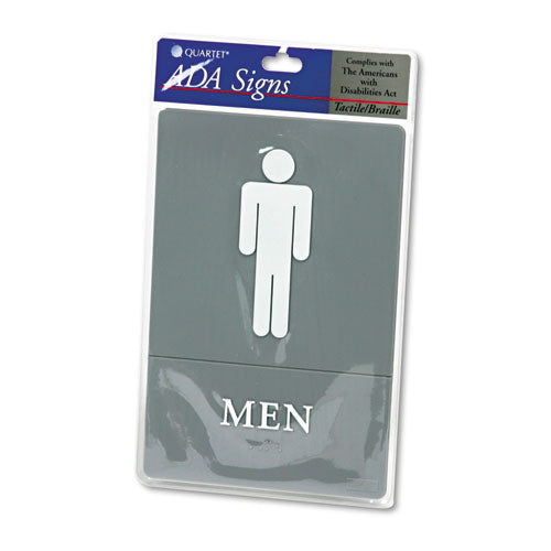 Headline® Sign Ada Sign, Men Restroom Symbol W-tactile Graphic, Molded Plastic, 6 X 9, Gray freeshipping - TVN Wholesale