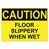 Headline® Sign Osha Safety Signs, Caution Slippery When Wet, Yellow-black, 10 X 14 freeshipping - TVN Wholesale