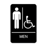 Headline® Sign Ada Sign, Men-wheelchair Accessible Tactile Symbol, Plastic, 6 X 9, Black-white freeshipping - TVN Wholesale
