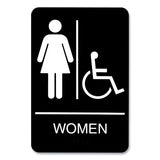 Headline® Sign Ada Sign, Women-wheelchair Accessible Tactile Symbol, Plastic, 6 X 9, Black-white freeshipping - TVN Wholesale