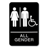 Headline® Sign Ada Sign, All Gender-wheelchair Accessible Tactile Symbol, Plastic, 6 X 9, Black-white freeshipping - TVN Wholesale