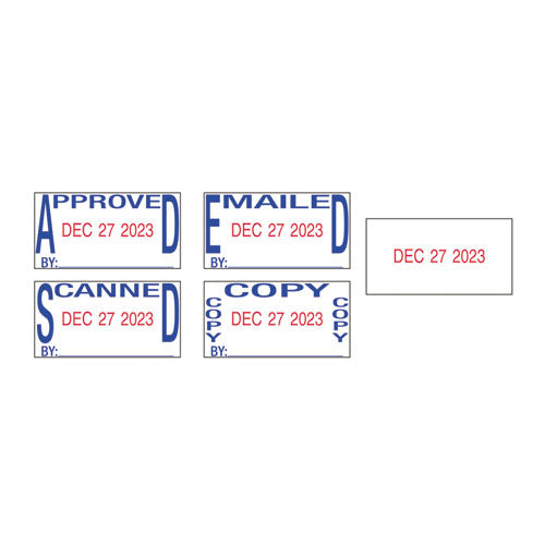 Trodat® Printy Economy 5-in-1 Date Stamp, Self-inking, 1" X 1.63", Blue-red freeshipping - TVN Wholesale