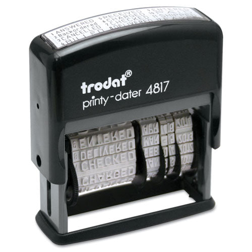 Trodat® Printy Economy 12-message Date Stamp, Self-inking, 2" X 0.38", Black freeshipping - TVN Wholesale