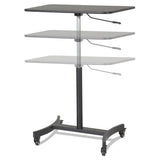 Victor® Dc500 High Rise Collection Mobile Adjustable Standing Desk, 30.75" X 22" X 29" To 44", Black freeshipping - TVN Wholesale