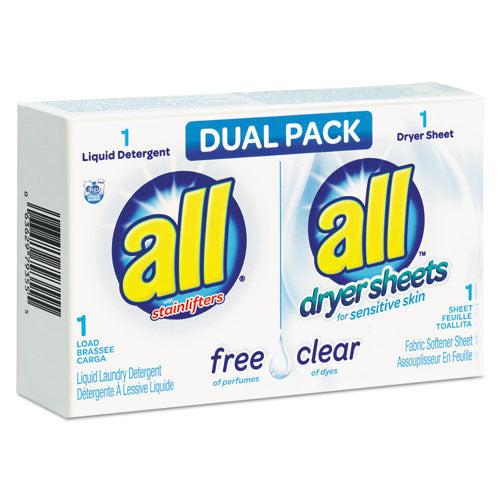 All® Free Clear He Liquid Laundry Detergent-dryer Sheet Dual Vend Pack, 100-ctn freeshipping - TVN Wholesale