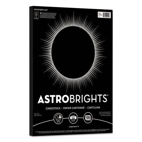 Astrobrights® Color Cardstock, 65 Lb, 8.5 X 11, Eclipse Black, 100-pack freeshipping - TVN Wholesale