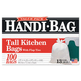 Handi-Bag® Super Value Pack, 13 Gal, 0.6 Mil, 23.75" X 28", White, 100-box freeshipping - TVN Wholesale