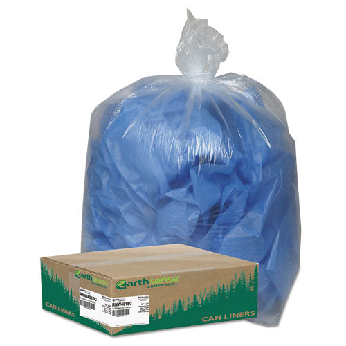 Earthsense® Commercial Linear Low Density Clear Recycled Can Liners, 33 Gal, 1.25 Mil, 33" X 39", Clear, 100-carton freeshipping - TVN Wholesale