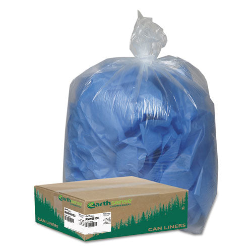 Earthsense® Commercial Linear Low Density Clear Recycled Can Liners, 60 Gal, 1.5 Mil, 38" X 58", Clear, 100-carton freeshipping - TVN Wholesale