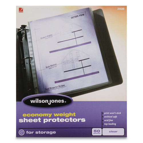 Wilson Jones® Economy Weight Top-loading Sheet Protectors, Letter, 50-box freeshipping - TVN Wholesale