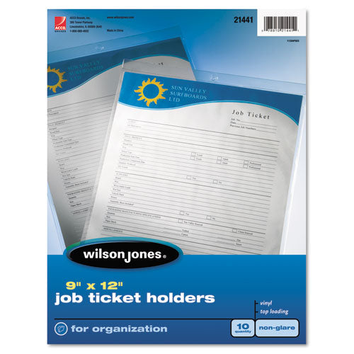 Wilson Jones® Top-loading Job Ticket Holder, Nonglare Finish, 9 X 12, Clear-frosted, 10-pack freeshipping - TVN Wholesale