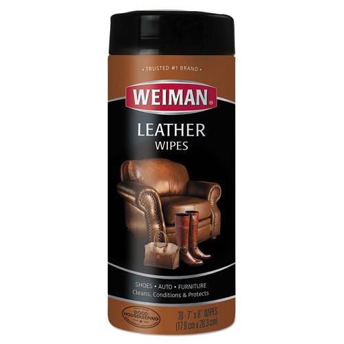WEIMAN® Leather Wipes, 7 X 8, 30-canister, 4 Canisters-carton freeshipping - TVN Wholesale