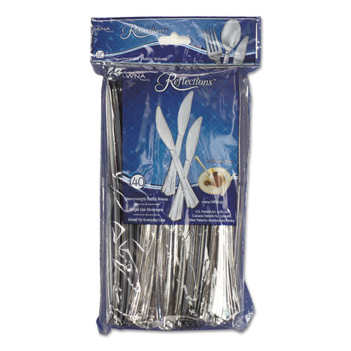 WNA Reflections Heavyweight Plastic Utensils, Fork, Silver, 7", 40-pack freeshipping - TVN Wholesale