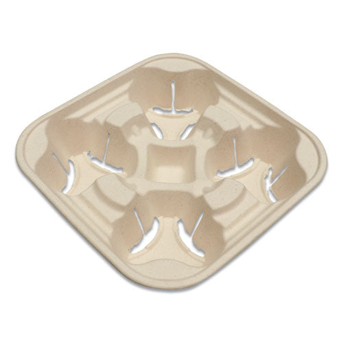 World Centric® Fiber Cup Carriers, 8 Oz To 22 Oz Cups, Four Cups, Natural, 600-carton freeshipping - TVN Wholesale