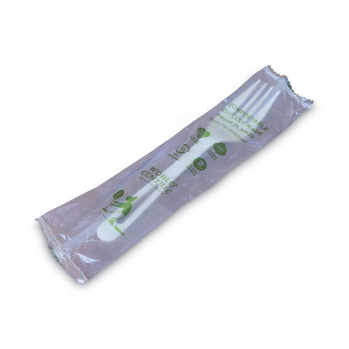 World Centric® Tpla Compostable Cutlery, Fork, 6.3", White, 750-carton freeshipping - TVN Wholesale