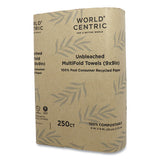 World Centric® 100 Percent Pcw Recycled Paper Towels, 1-ply, 9 X 9, Natural, 250-pack, 16 Packs-carton freeshipping - TVN Wholesale