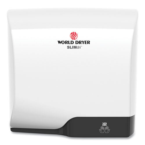 WORLD DRYER® Slimdri Hand Dryer, Aluminum, White freeshipping - TVN Wholesale