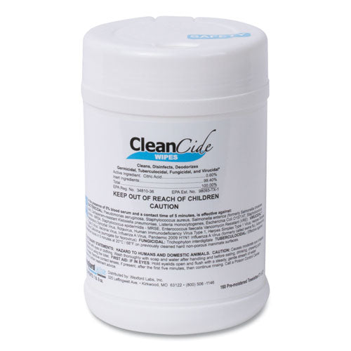 Wexford Labs Cleancide Disinfecting Wipes, Fresh Scent, 6.5 X 6, 160-canister, 12 Canisters-carton freeshipping - TVN Wholesale