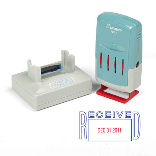 Xstamper® ECO-GREEN Versadater Message Dater, 2.13 X 1.31, Received, Blue-red freeshipping - TVN Wholesale