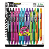 Z-grip Ballpoint Pen, Retractable, Medium 1 Mm, Assorted Artistic Ink Colors, Clear Barrel, 24-pack