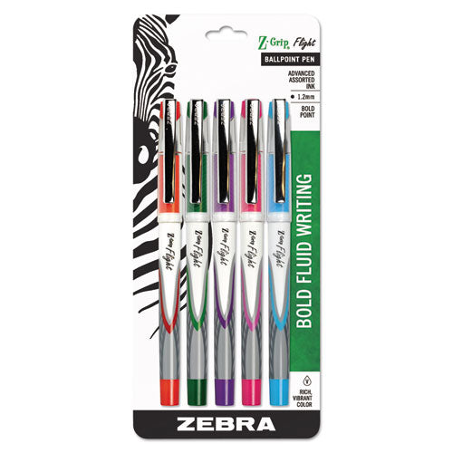 Zebra® Z-grip Flight Ballpoint Pen, Stick, Bold 1.2 Mm, Black Ink, White-black Fashion Accents Barrel, Dozen freeshipping - TVN Wholesale