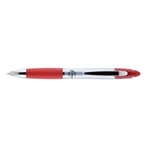 Zebra® Z-grip Max Ballpoint Pen, Retractable, Medium 1 Mm, Red Ink, Silver Barrel, Dozen freeshipping - TVN Wholesale
